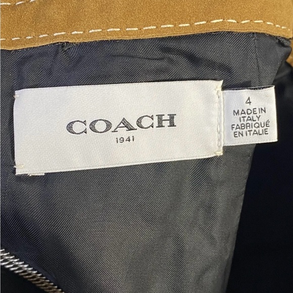 NWOT COACH 1941 Womens A-line Lamb Suede Leather Western Skirt with Studs Size 4 - Picture 5 of 6